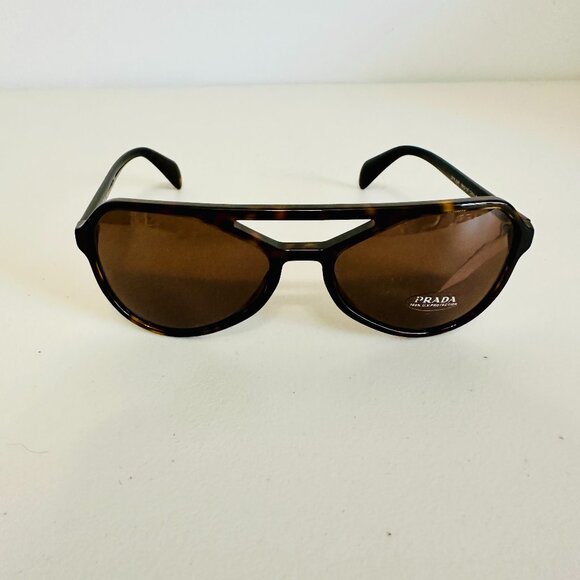 PRADA TORTOISE SHELL SUNGLASSES SPR22R 2AU-8C1 100% UV PROTECTION MADE IN ITALY - Picture 1 of 9